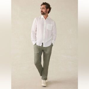 Faherty Reserve Laguna Linen Shirt - White Size XL